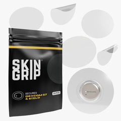 Skin Grip adhesive patch for Dexcom G7 and Stelo CGM keeps sensor secure during daily activities.