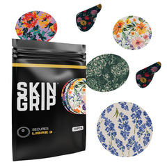Skin Grip floral patch on skin stays securely in place during daily activities.