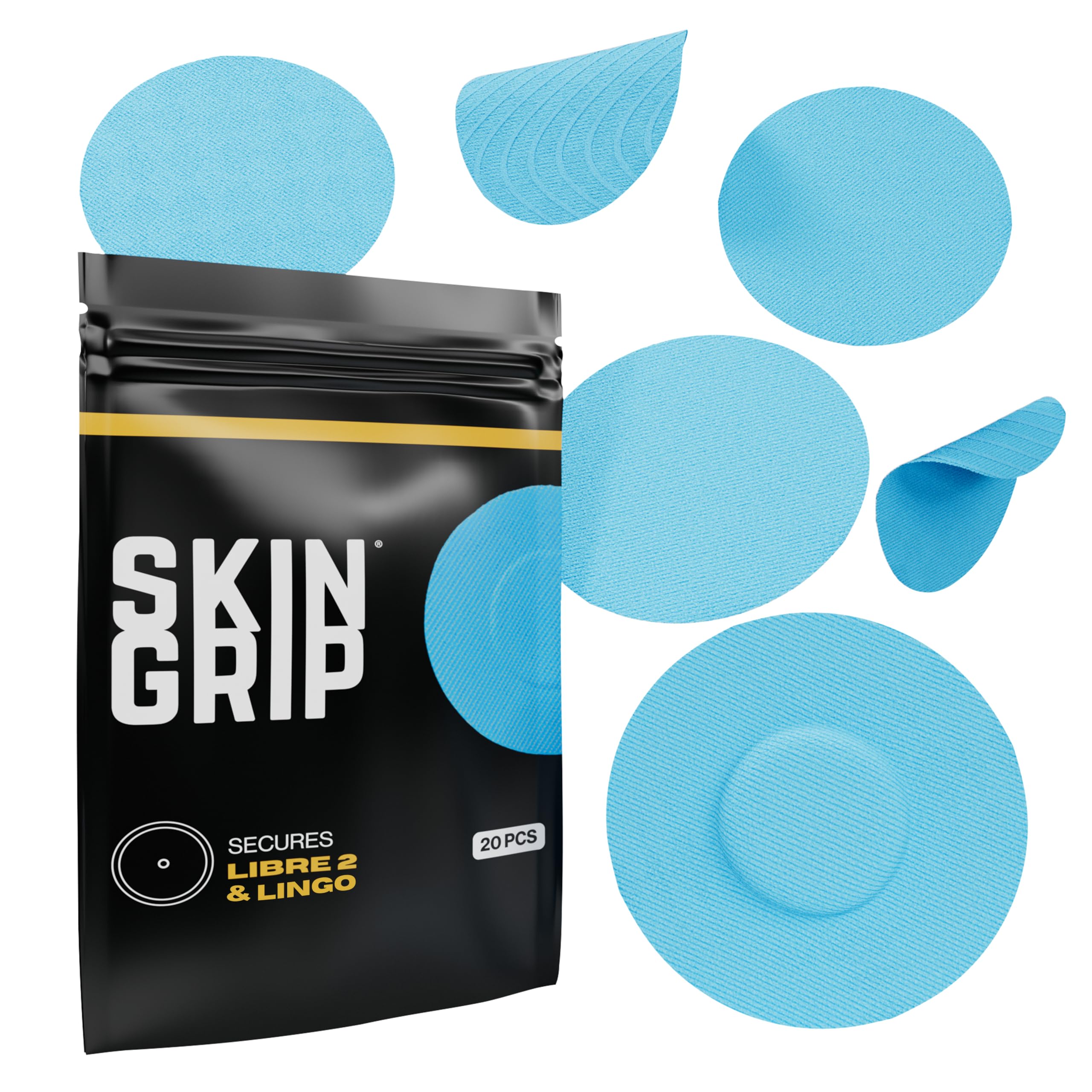 Skin Grip Freestyle Libre 2 sensor covers secure the CGM device for longer wear.
