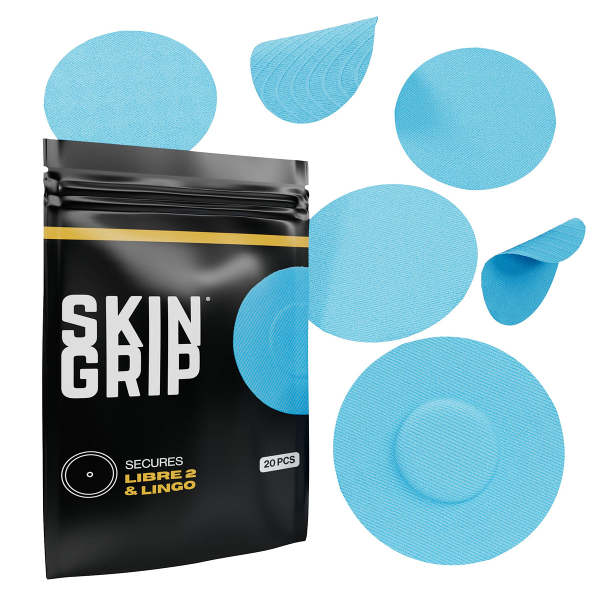 Skin Grip Freestyle Libre 2 sensor covers secure the CGM device for longer wear.