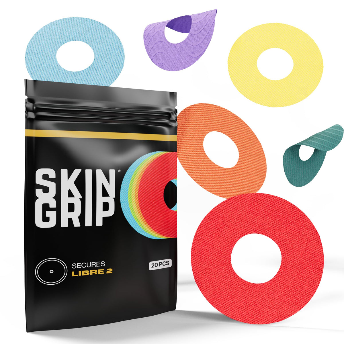 Skin Grip Freestyle Libre 2 cover on arm for secure adhesion during workouts