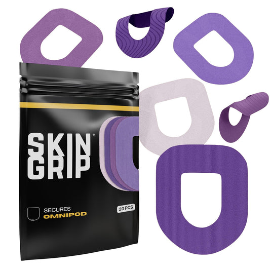 Skin Grip Insulet Omnipod 5 patch demonstrates waterproof hold during showers