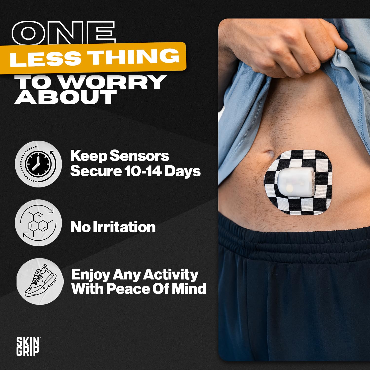 Patch showing 4-way stretch design for easy application on skin