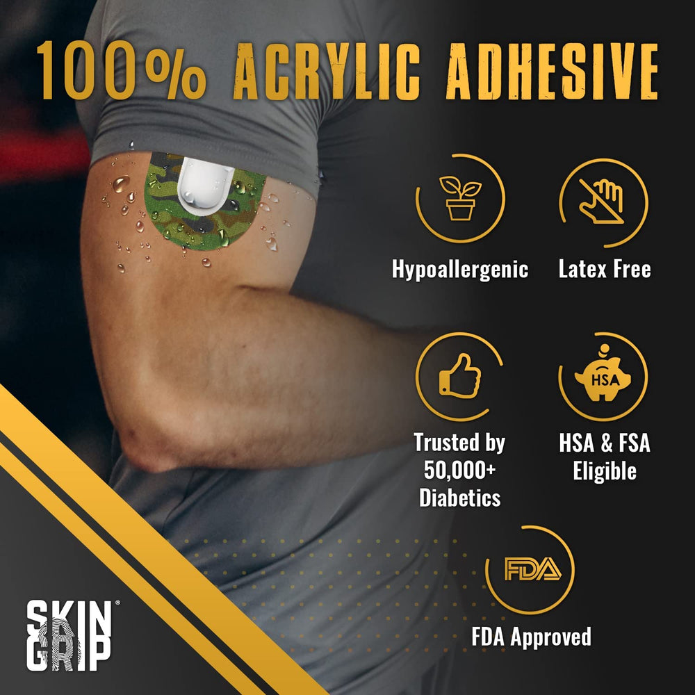 Skin Grip Insulet Patch Omnipod 5 sweatproof coverage for active workouts.