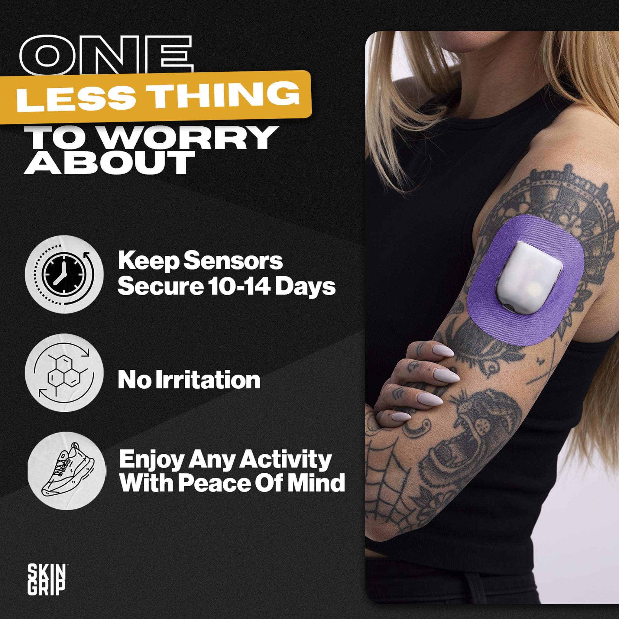 Skin Grip Omnipod patch offers 4-way stretch for flexible movement