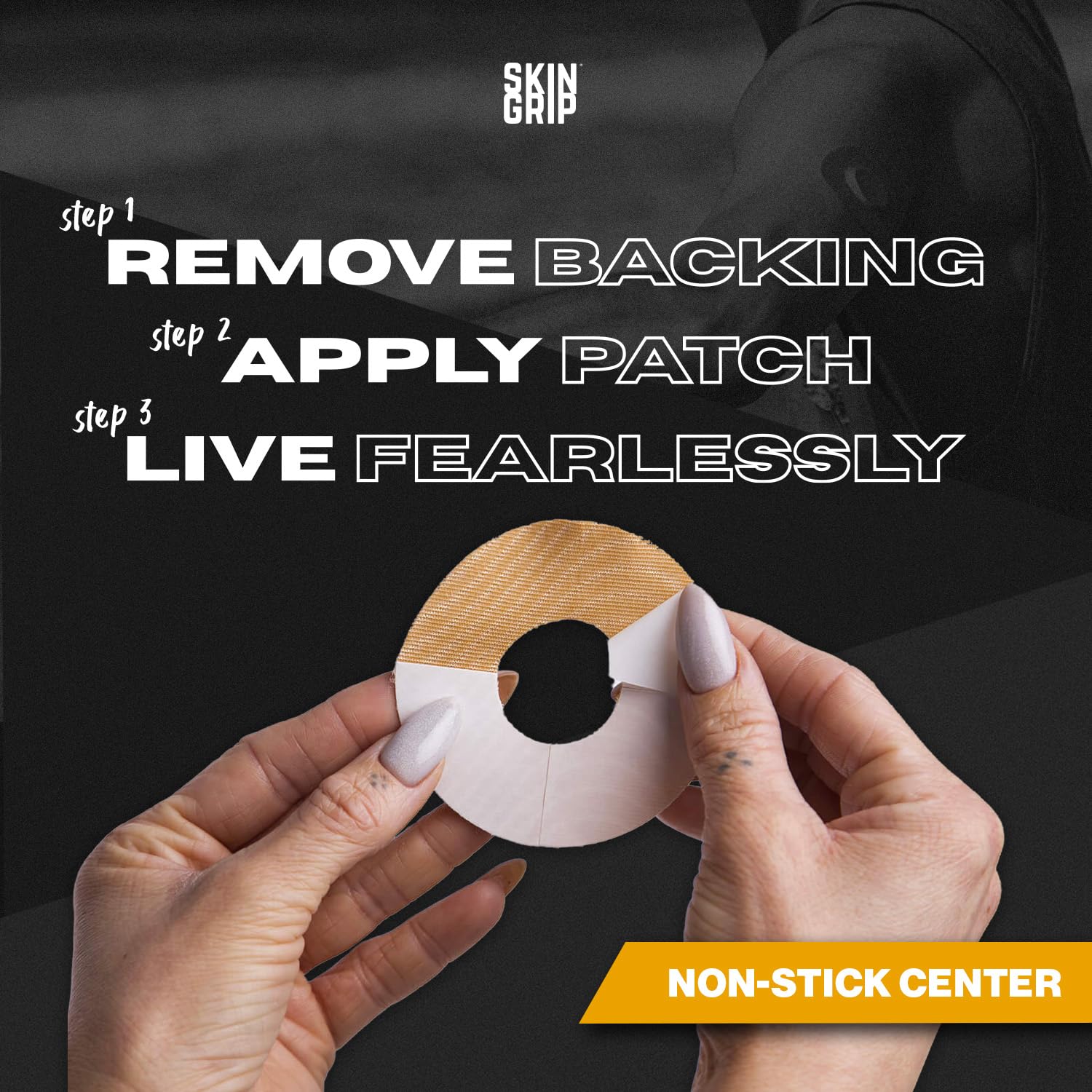 Skin Grip tan color patch blends with skin tone