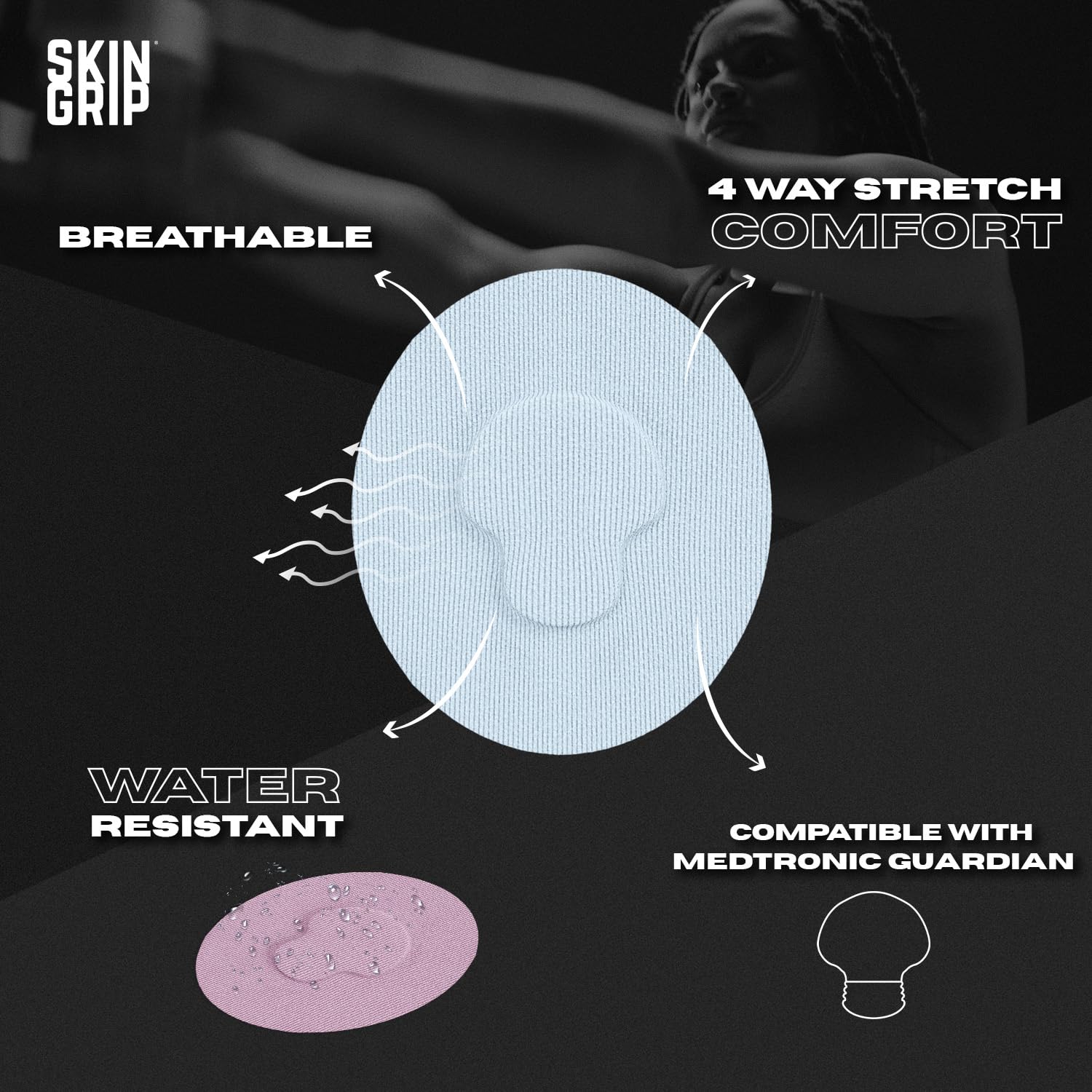 Waterproof and sweatproof adhesive patch for workouts and daily activities