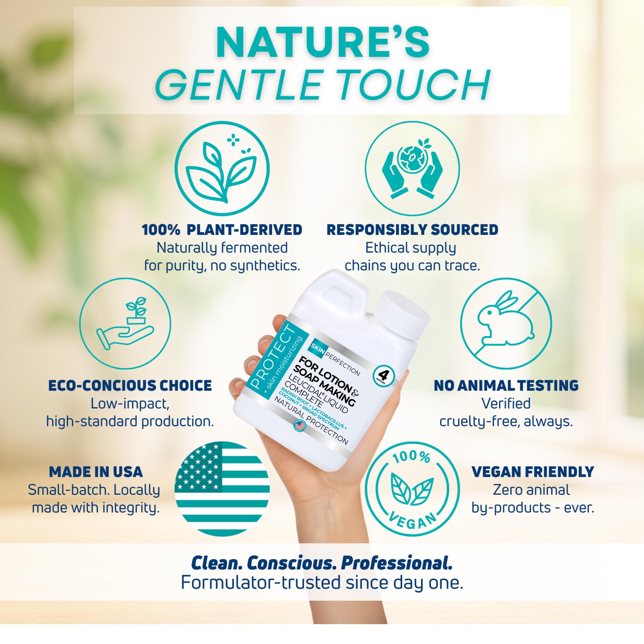 Skin Perfection Leucidal SF Max bottle close-up, illustrating natural broad-spectrum protection.