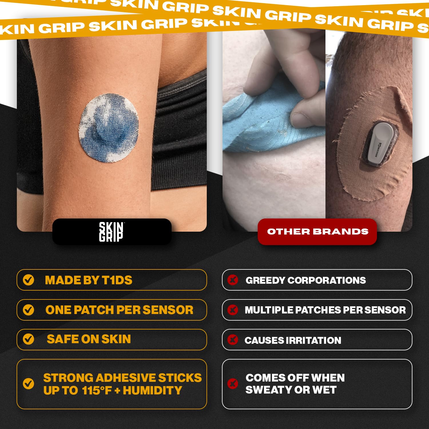 Skin Grip patch with 4-way stretch for easy application