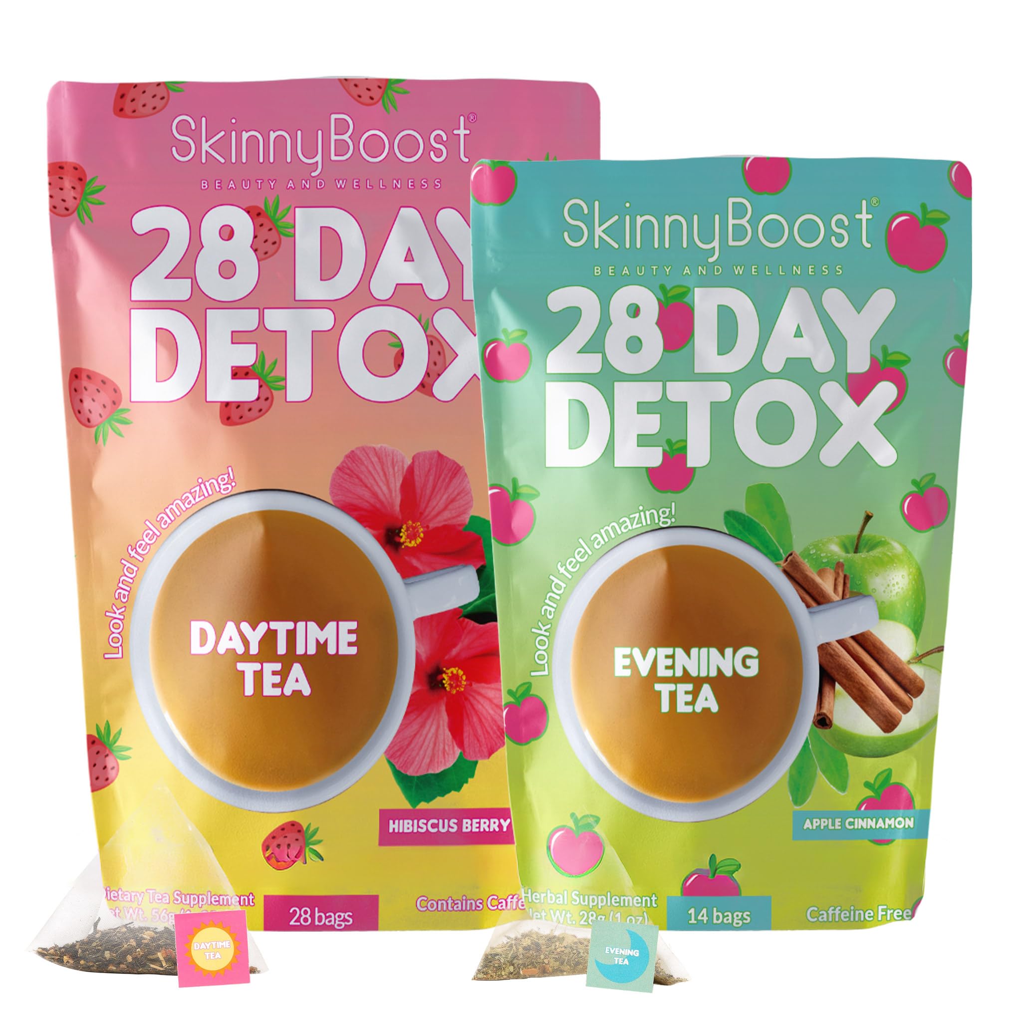 SkinnyBoost Daytime Tea bag on counter for an energizing start