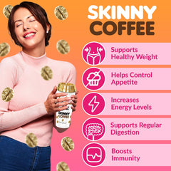 Box packaging of SkinnyBoost vanilla coffee sticks for convenient use