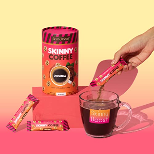 Ingredients label of SkinnyBoost vanilla skinny coffee sticks showing natural components