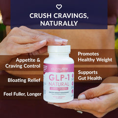 SkinnyFit GLP-1 Natural berberine and chicory prebiotic components support digestion.