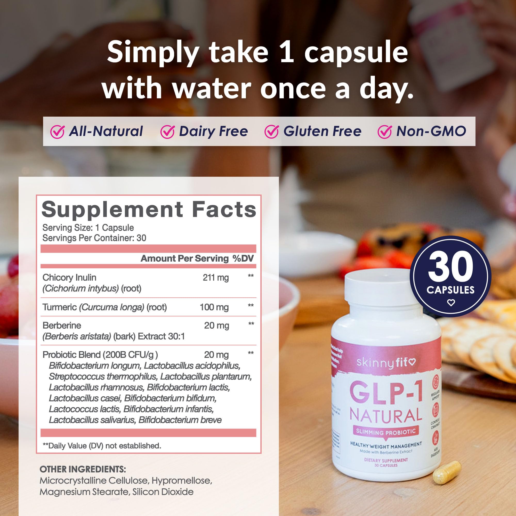 SkinnyFit GLP-1 Natural turmeric powder for metabolic support.