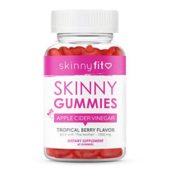SkinnyFit gummies pouring into a glass show easy daily use.