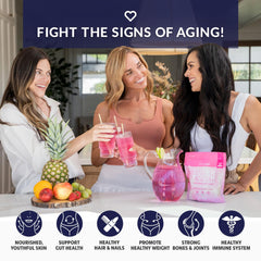 SkinnyFit Super Youth Collagen pouring into glass for easy skin and joint support.