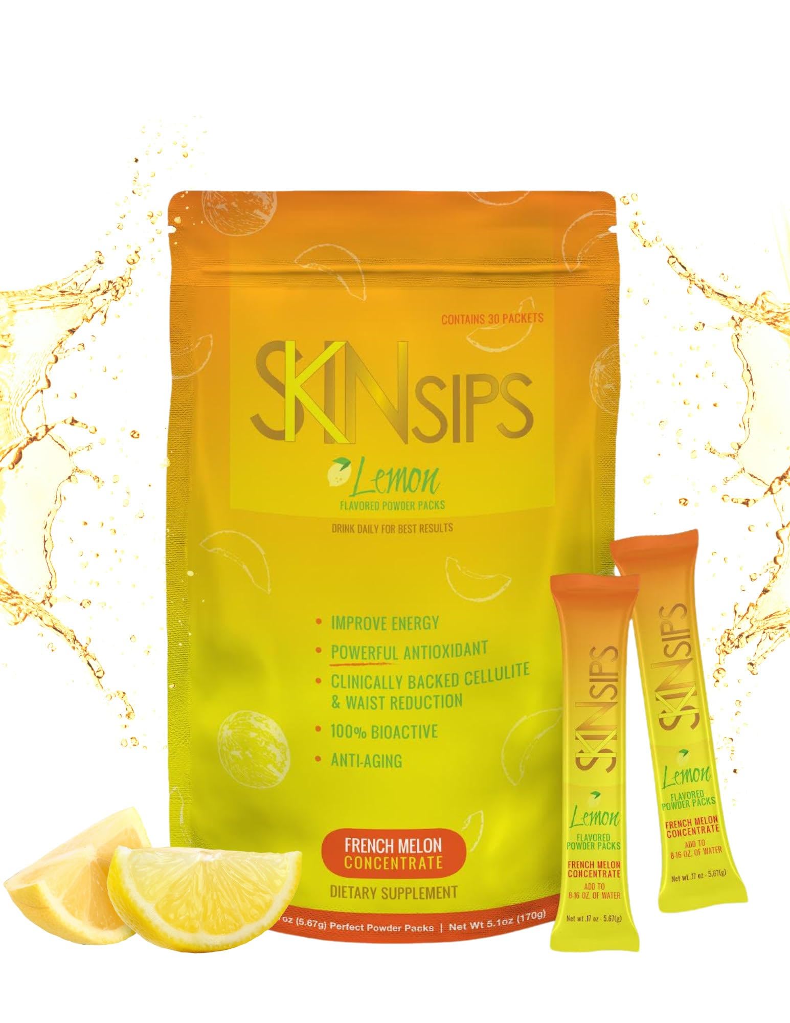 SkinSips lemon stick packet ready to mix for on-the-go hydration