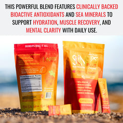SkinSips Plus Electrolyte ingredients close-up highlighting antioxidants