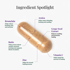 Skinuva arnica vitamin K topical cream label close-up showing natural ingredients.