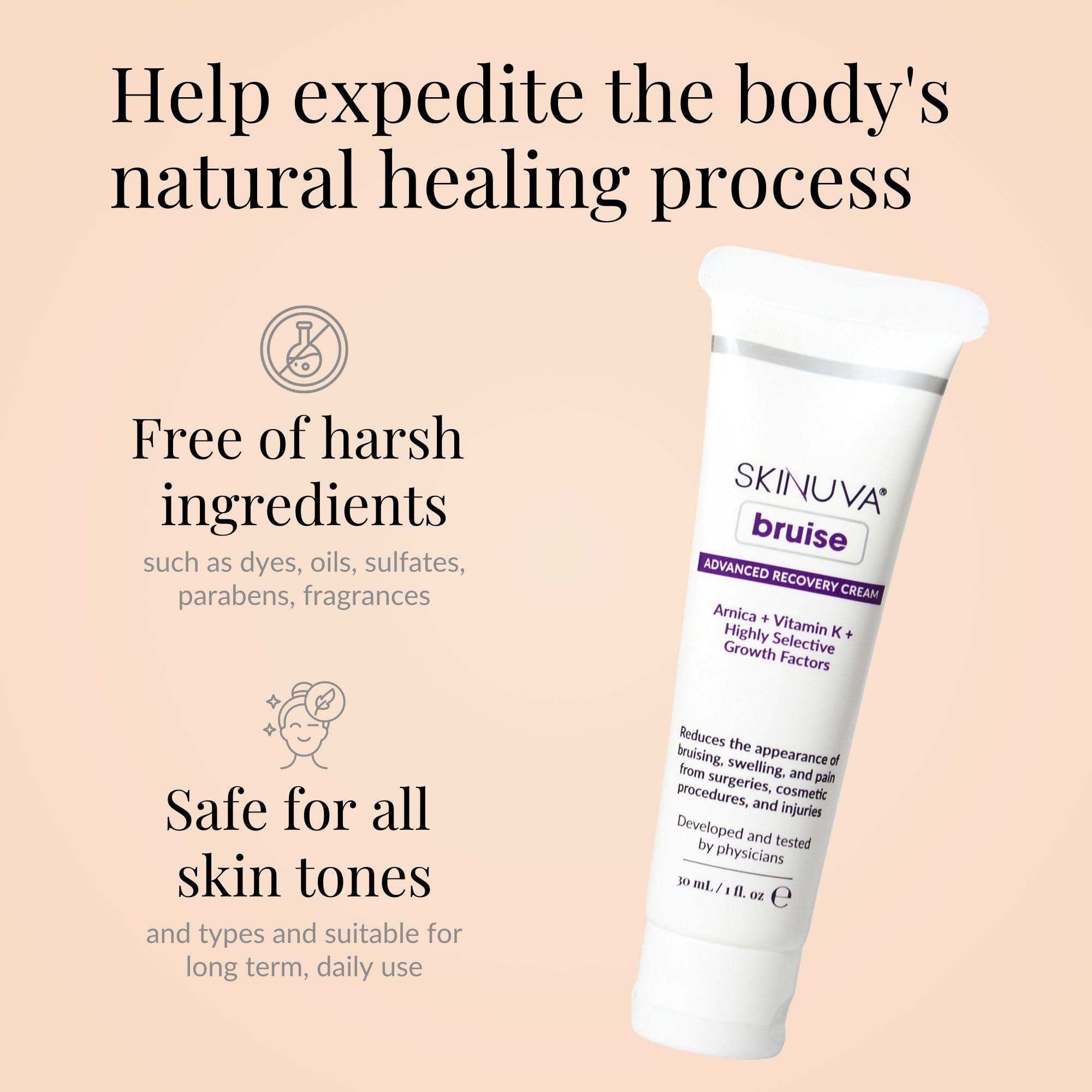Skinuva bruise capsules close-up highlights bromelain and zinc.