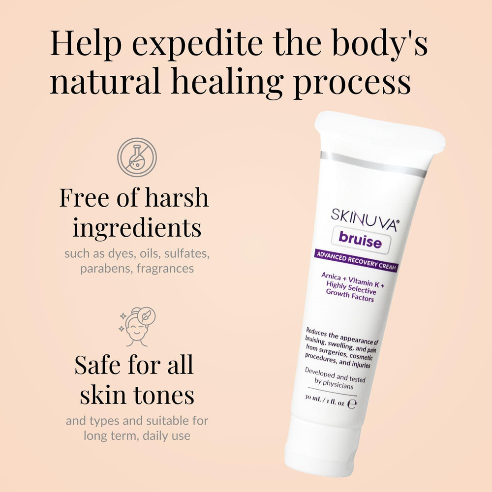 Skinuva bruise capsules close-up highlights bromelain and zinc.