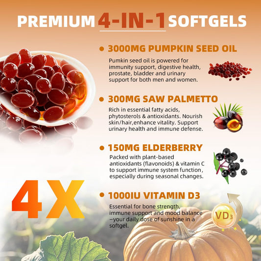 Skiseoy pumpkin seed oil capsules with elderberry for immune-support