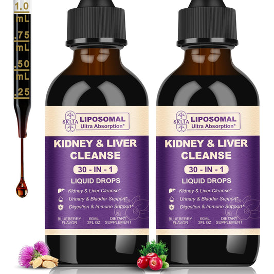 SKLIA 30-in-1 detox bottle for easy daily kidney and liver support.