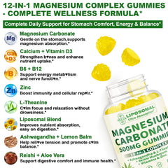 SKLIA liposomal magnesium gummies night-relaxation—L-theanine and lemon balm support calm evenings