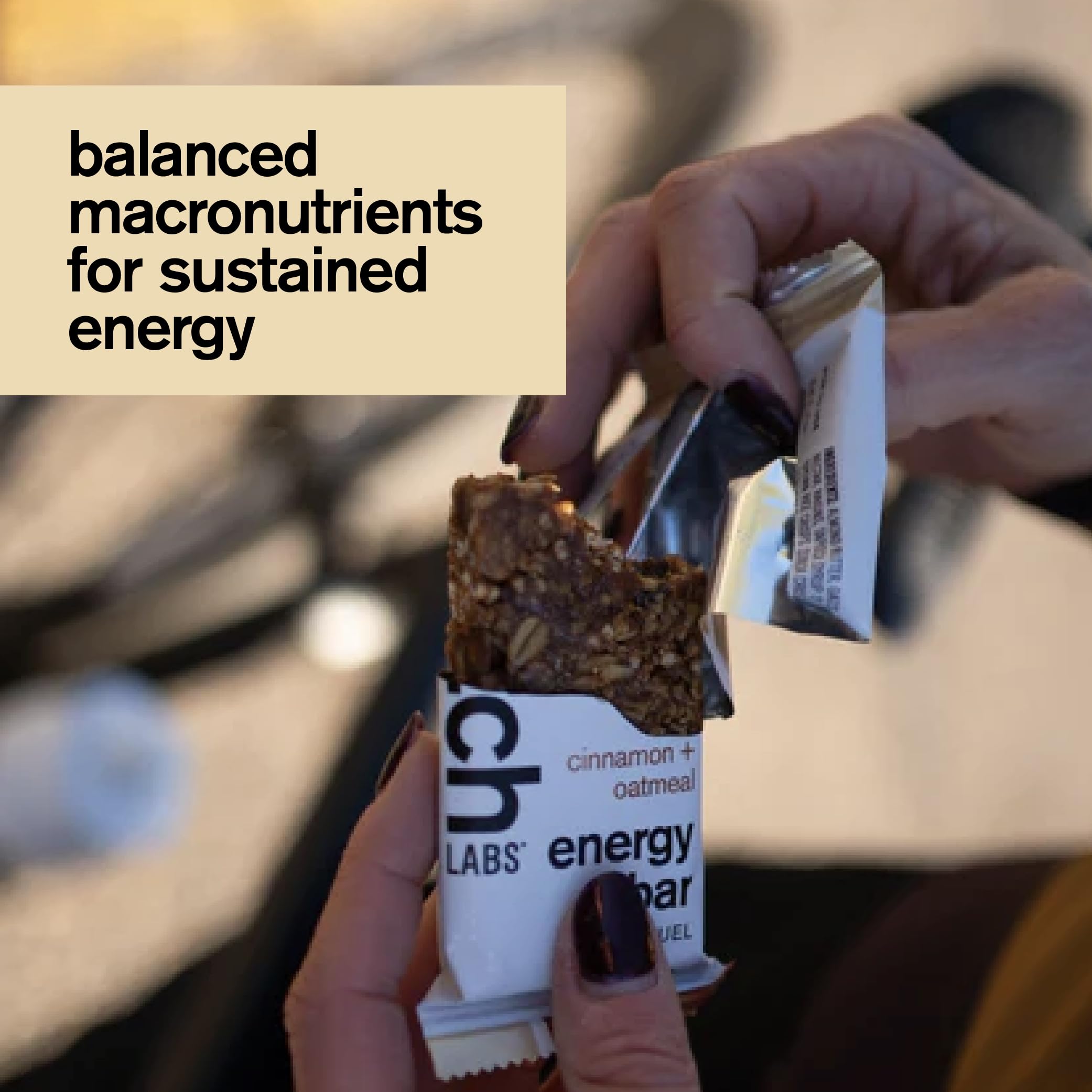 Skratch Labs Energy Bar Cinnamon Oatmeal nutrition facts label — plant-based convenience.
