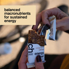 Skratch Labs Energy Bar Cinnamon Oatmeal nutrition facts label — plant-based convenience.