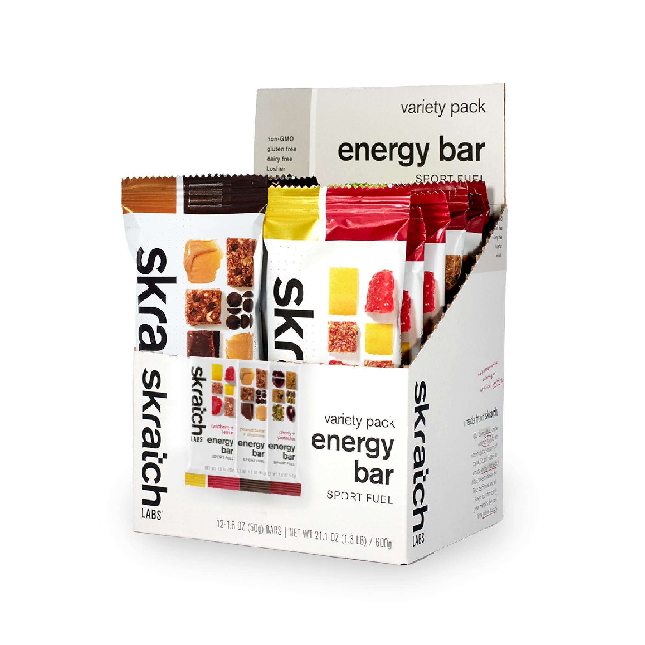 Skratch Labs Energy Bar Variety Pack front hero showcases convenient on-the-go fuel for workouts
