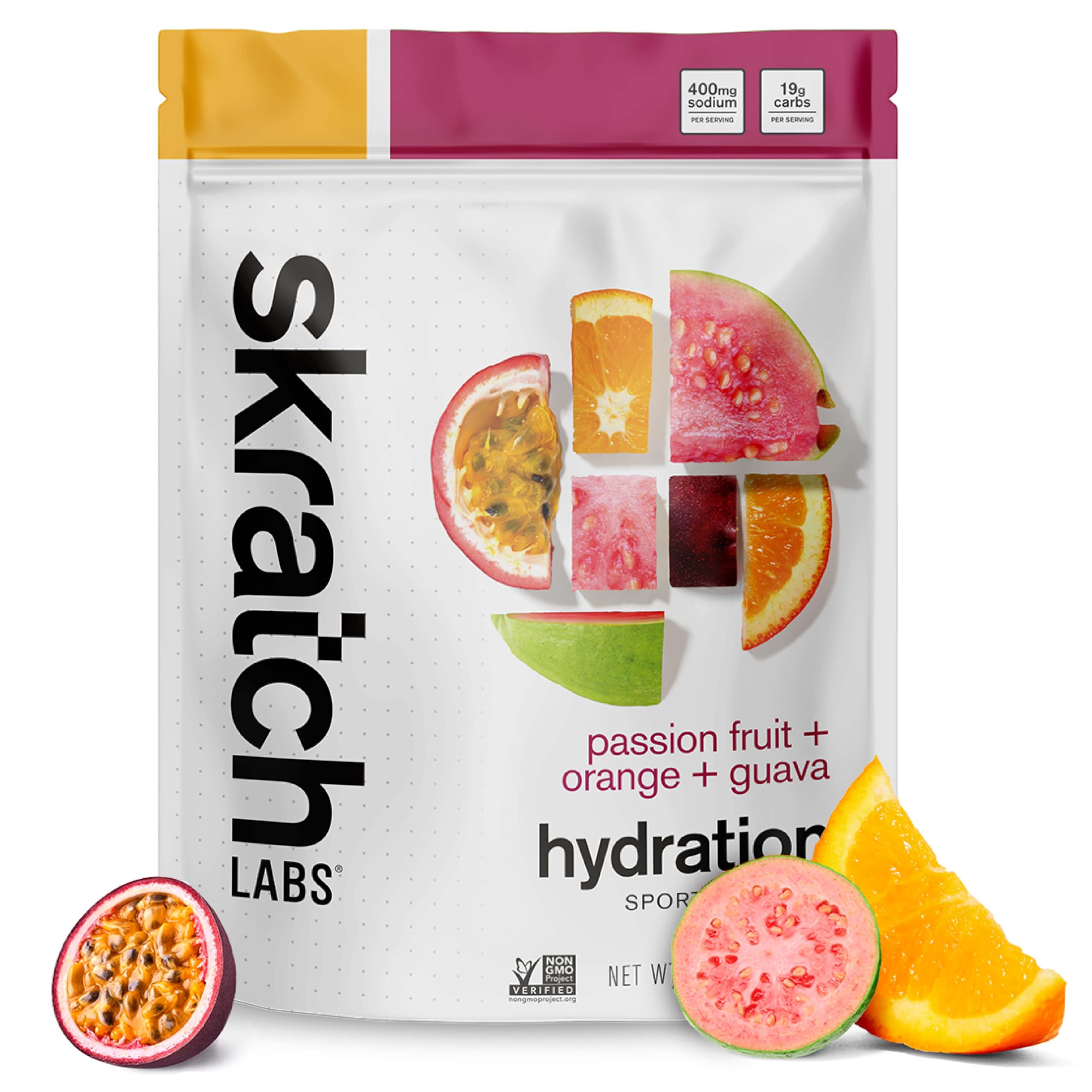 Skratch Labs Hydration Drink Mix bottle being poured for quick hydration during workouts