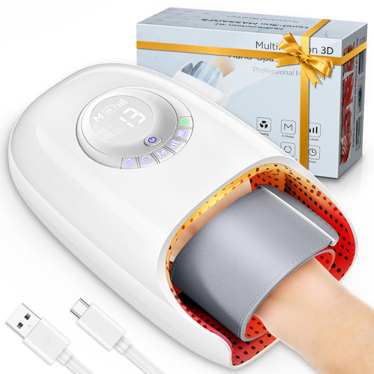 Skrform hand massager front view highlights ergonomic design for comfortable relief