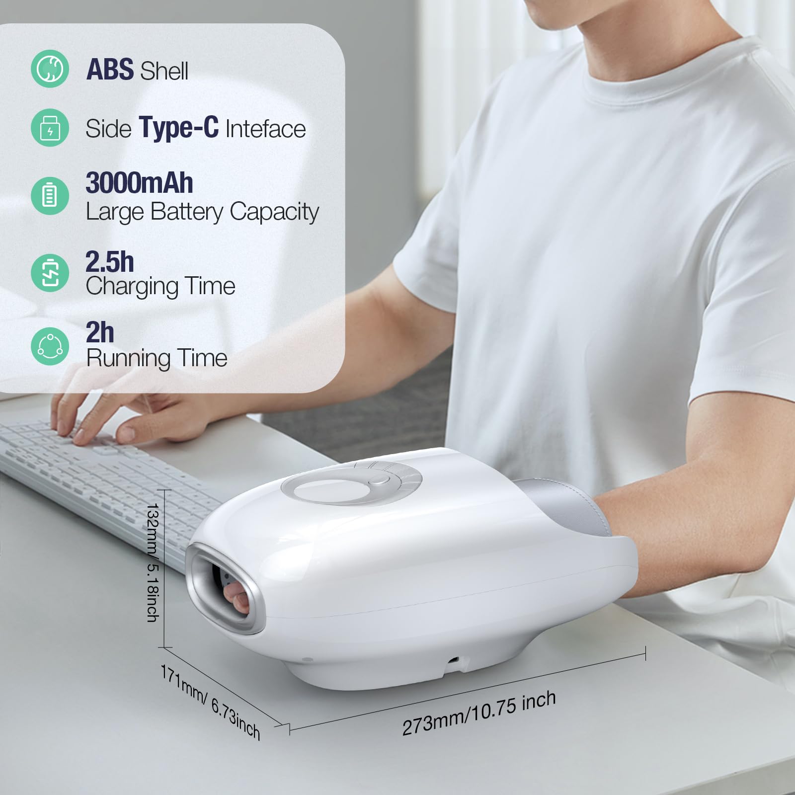 Skrform in-use hand relief scenario for busy professional