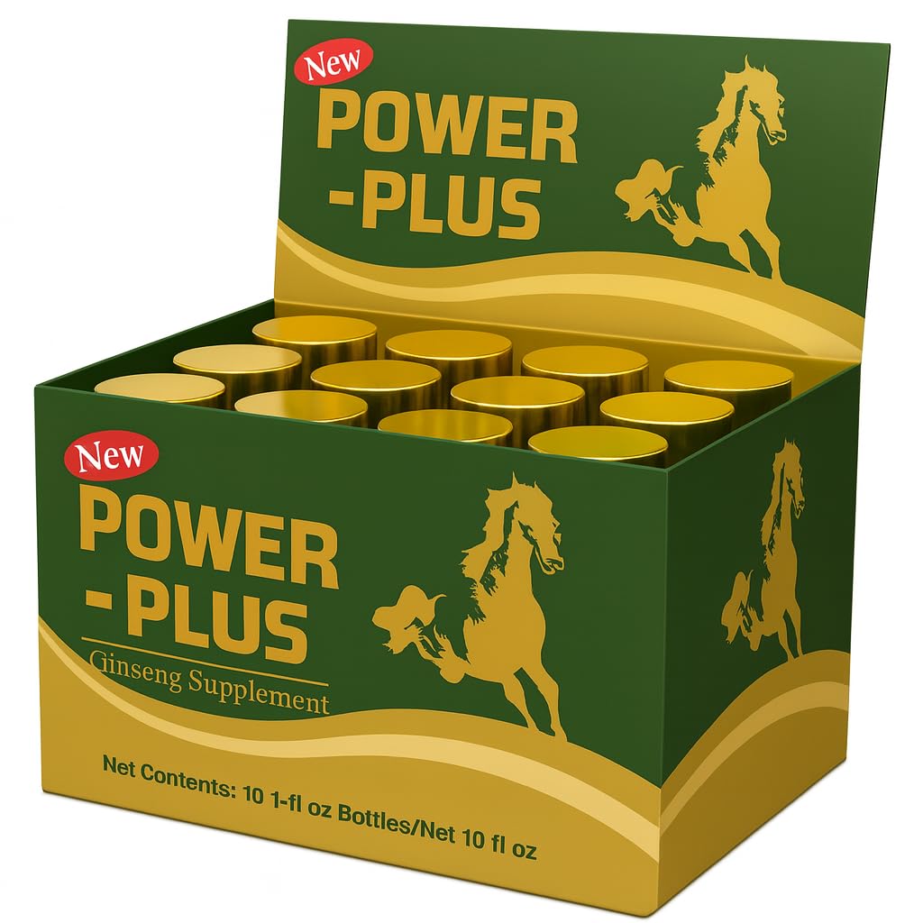 Skydia Power Plus amber liquid in a glass with dropper