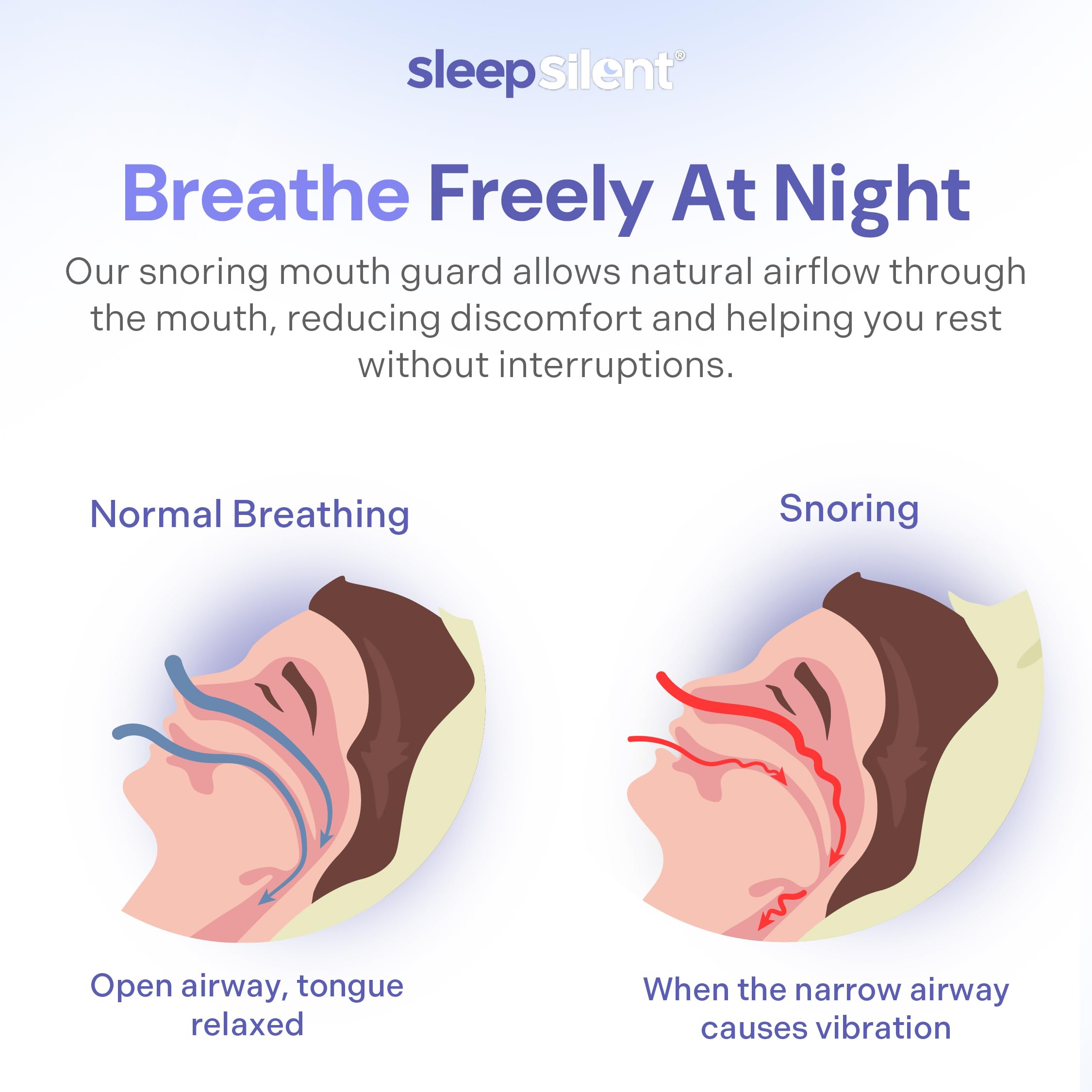 Sleep Silent firm chassis with soft inner layer supports quiet snoring relief