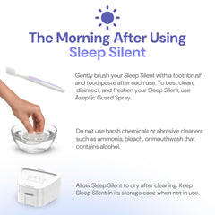 Sleep Silent instruction booklet guides easy setup and use