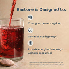 SleepHabits Restore glass being sipped to support restful sleep