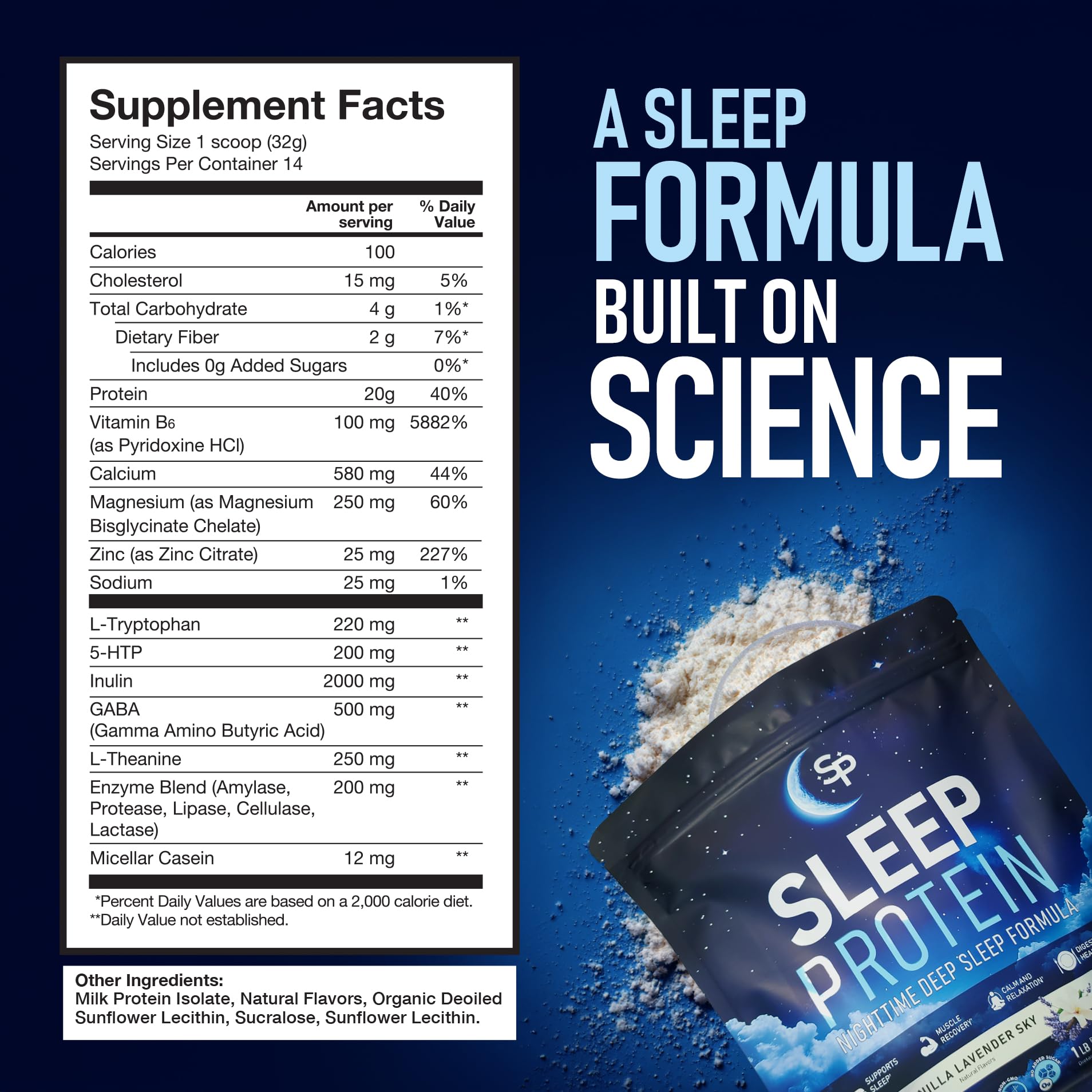 SleepProtein USA-made facility badge close-up emphasizing quality standards