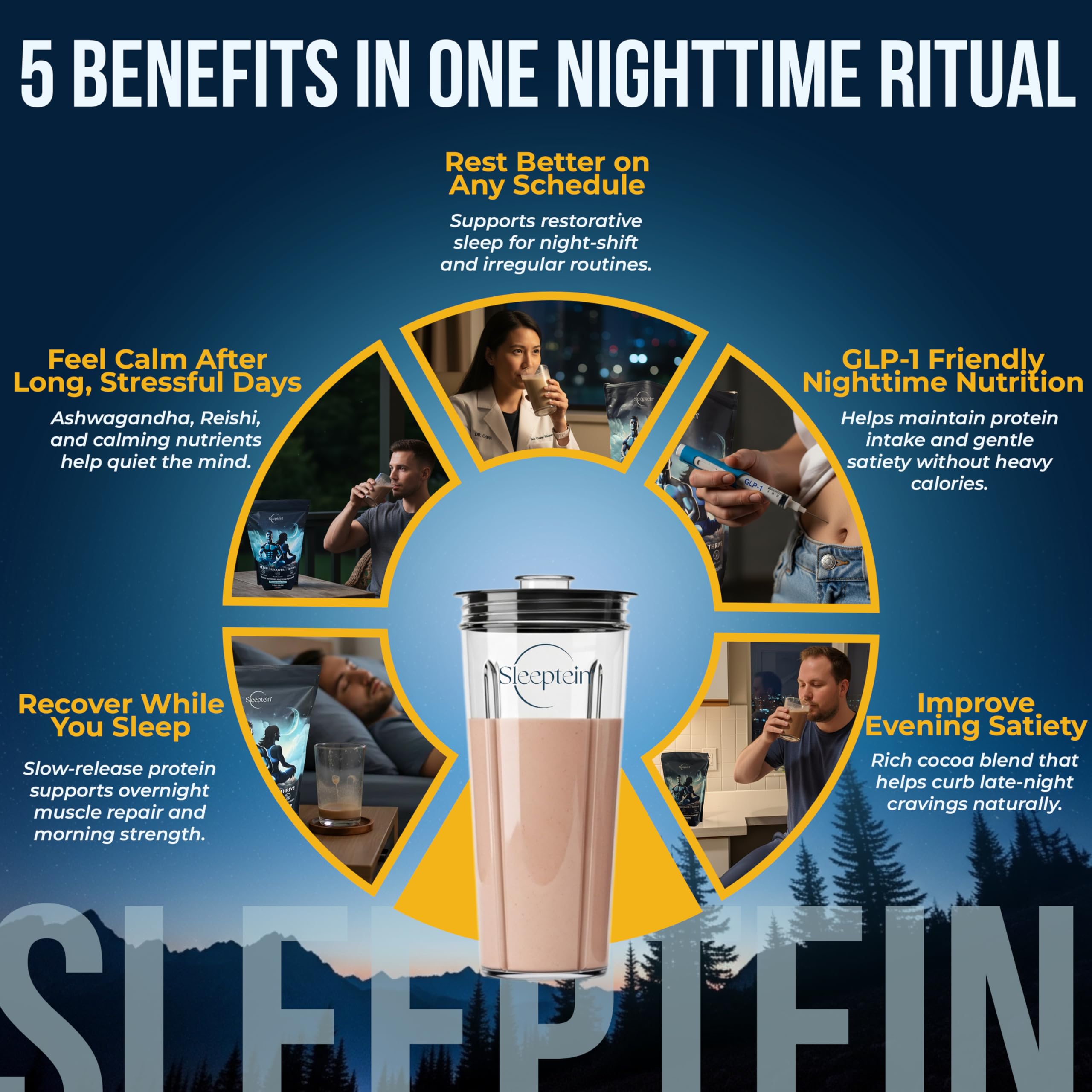 Sleeptein Chocolate Dream Cloud flavor powder scoop ready for night ritual