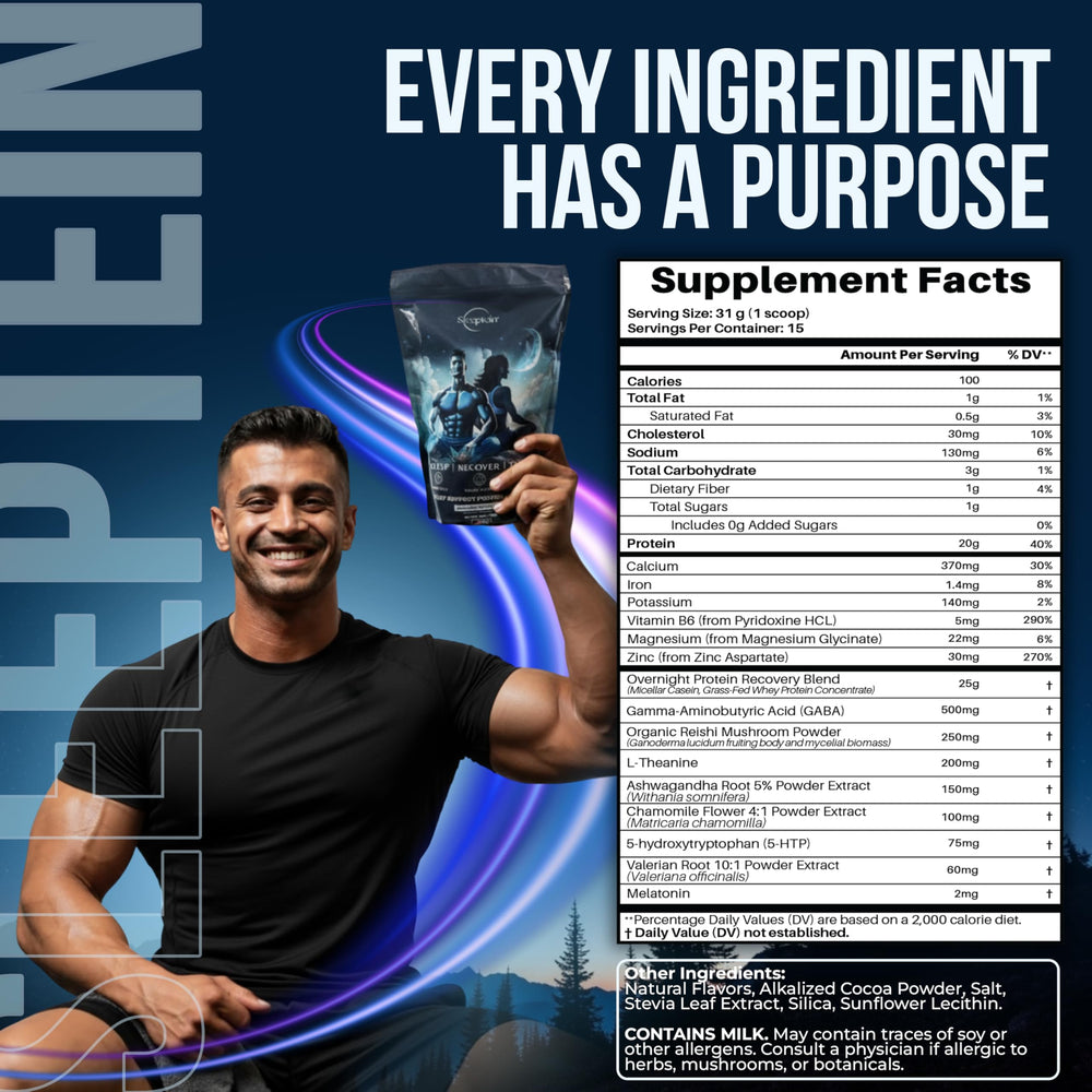 Sleeptein blend with L-Theanine, GABA, and melatonin for smoother sleep cycles