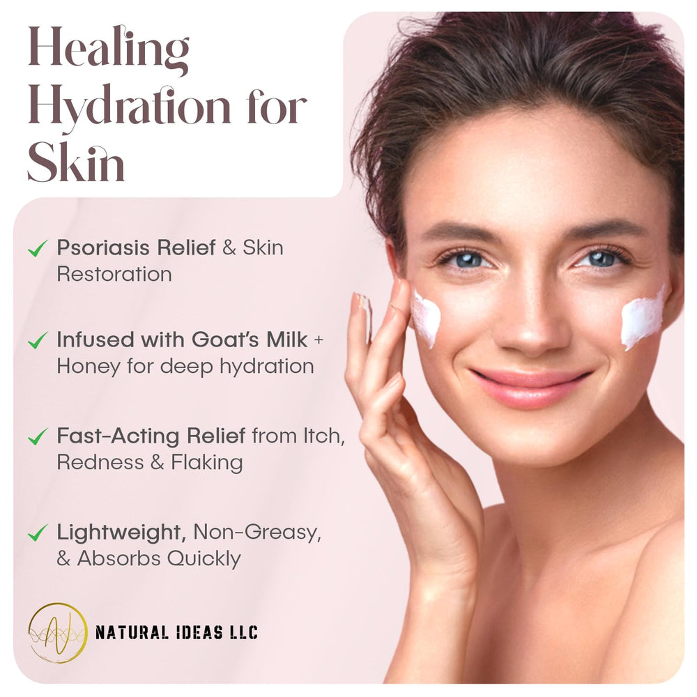 SLEEPY FIELDS goat milk honey cream on skin for soothing application