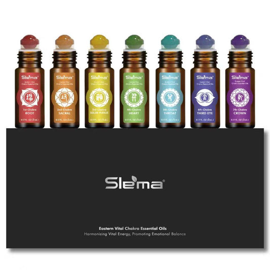 Slema 7 Chakra crystal roller closeup for smooth, calming application