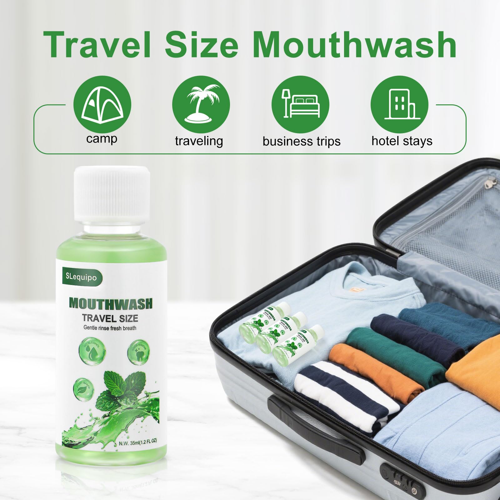 SLequipo hotel amenity display bottle offering portable freshness.