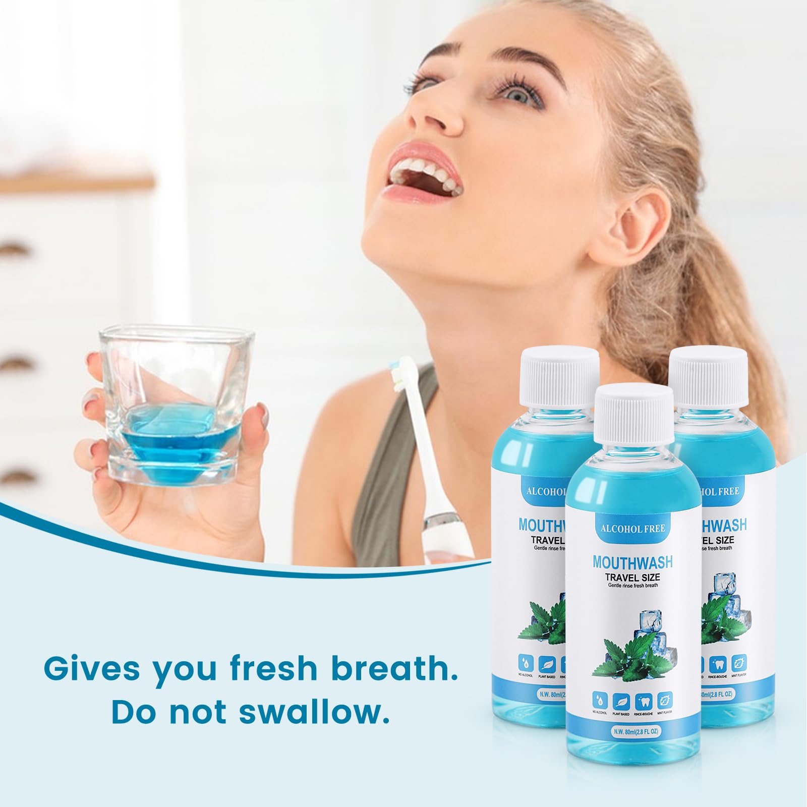 SLequipo non-alcohol mouthwash 80ml gentle cleanse for sensitive mouths