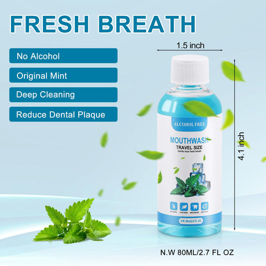 SLequipo travel-size mouthwash fits in pockets for quick refreshing on the go.