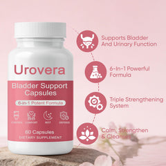 Slifthistle Urovera bottle back label detailing ingredients and vegan, non-GMO promise
