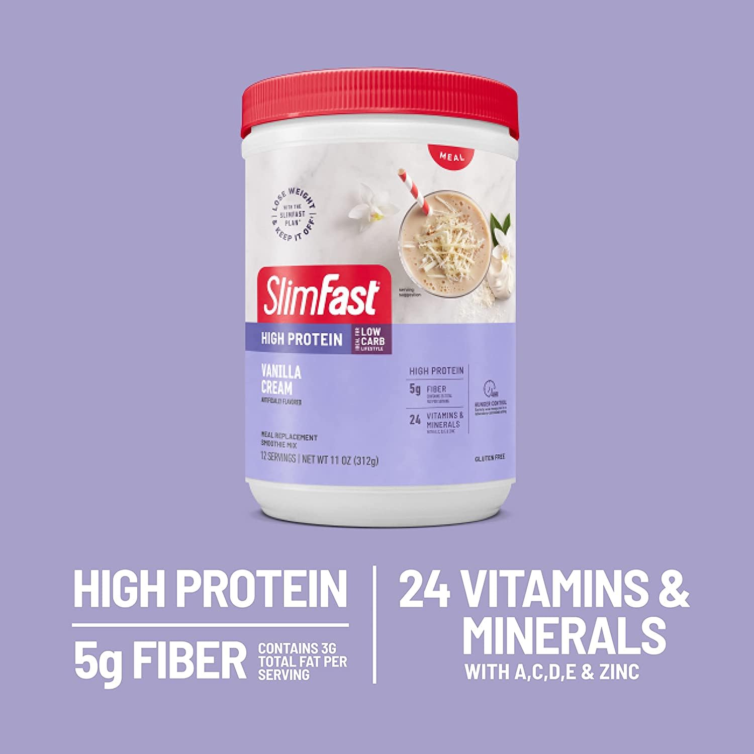 SlimFast gluten-free-shake-mix-on-the-go offers convenient meal replacement.