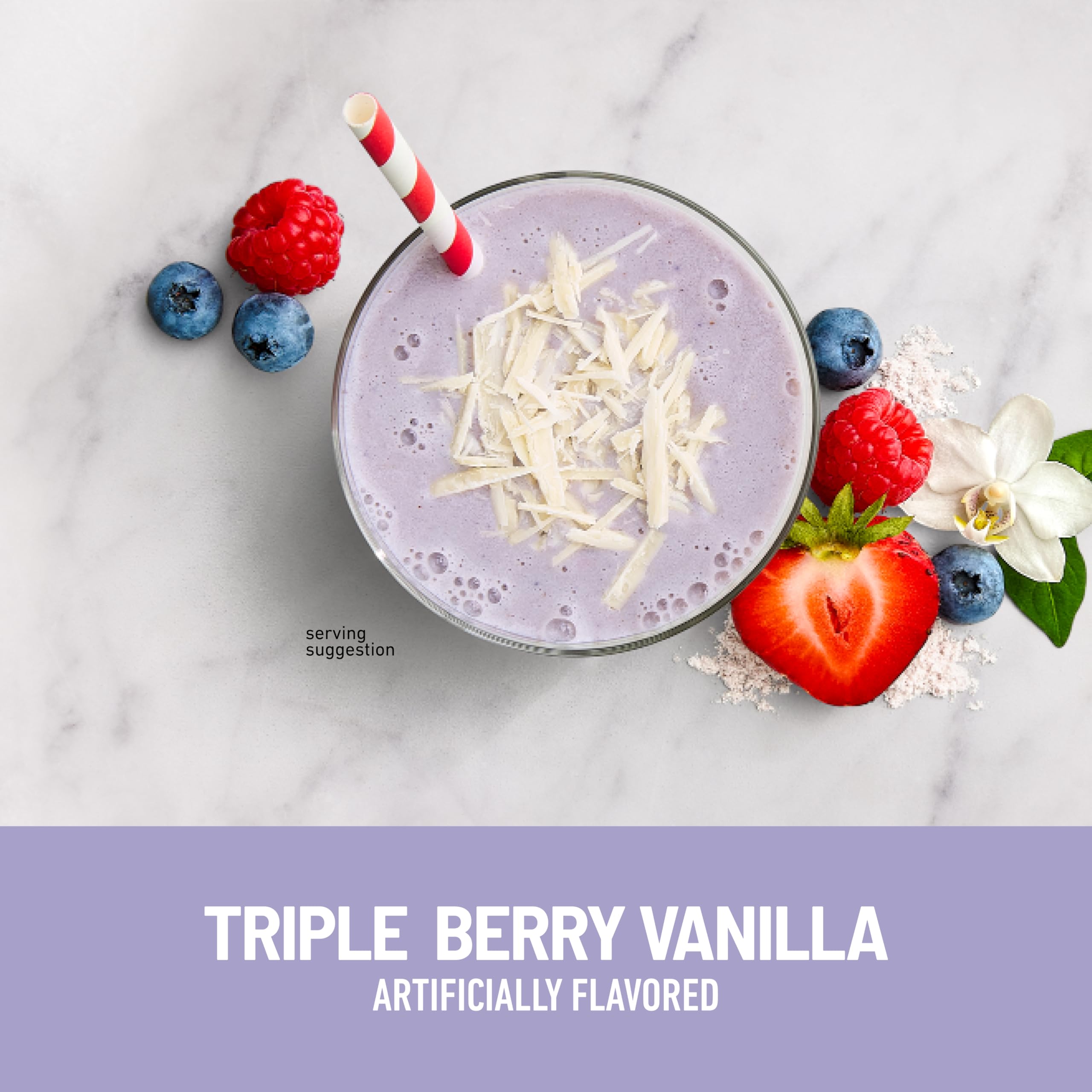 SlimFast smoothie prepared with fat-free milk for a quick protein-rich breakfast