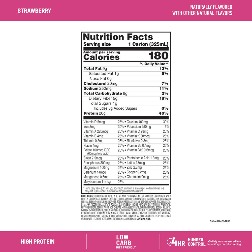 Back label displays vitamins and minerals for daily nutrition